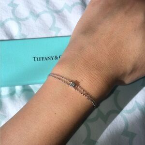 Tiffany solitaire diamond platinum bracelet